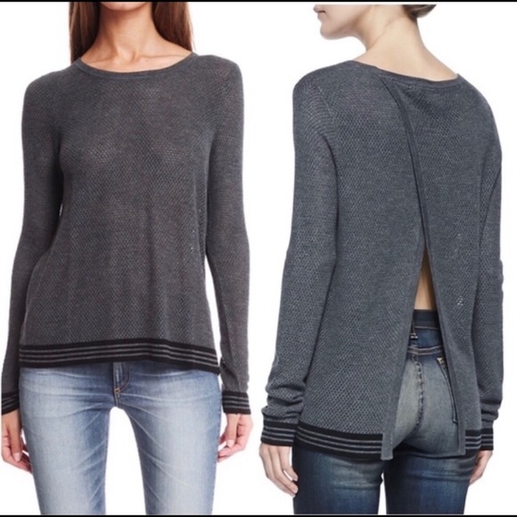 Gray Open Back Rag and Bone Sweater - Picture 4 of 4